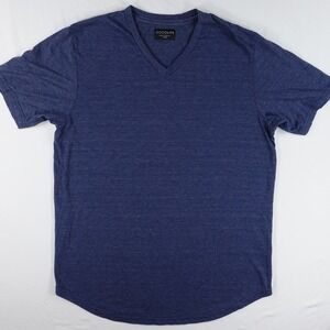 Goodlife T-Shirt Men's XL V-Neck Curved Hem Short Sleeve Cotton Poly Blue USA